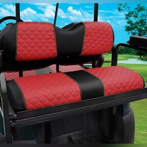 Roykaw Golf Cart Seat Covers for Aftermarket Rear Seat, for Common Seat Cush Red